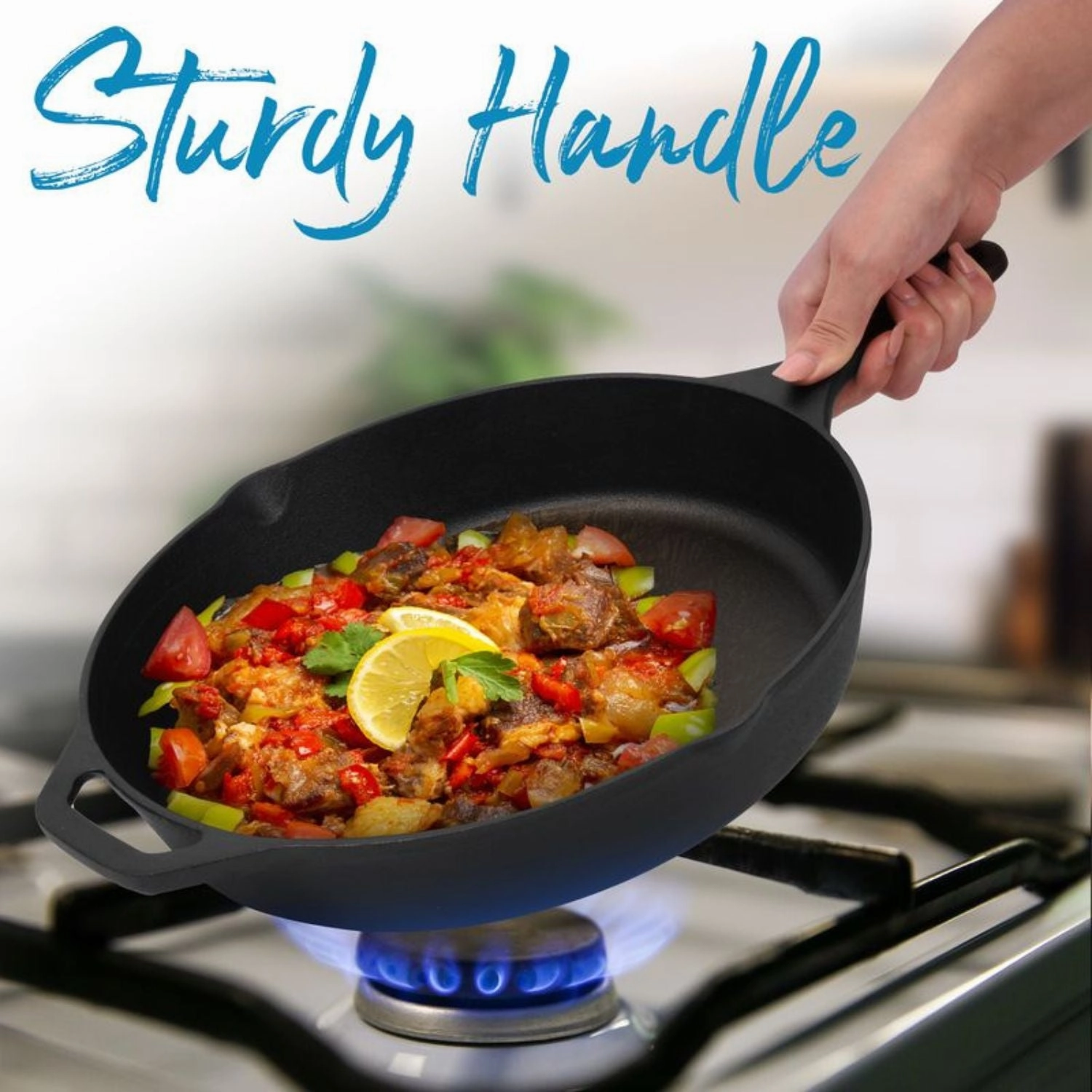 Heavy Duty Cast Iron Skillet for Indoor and Outdoor
