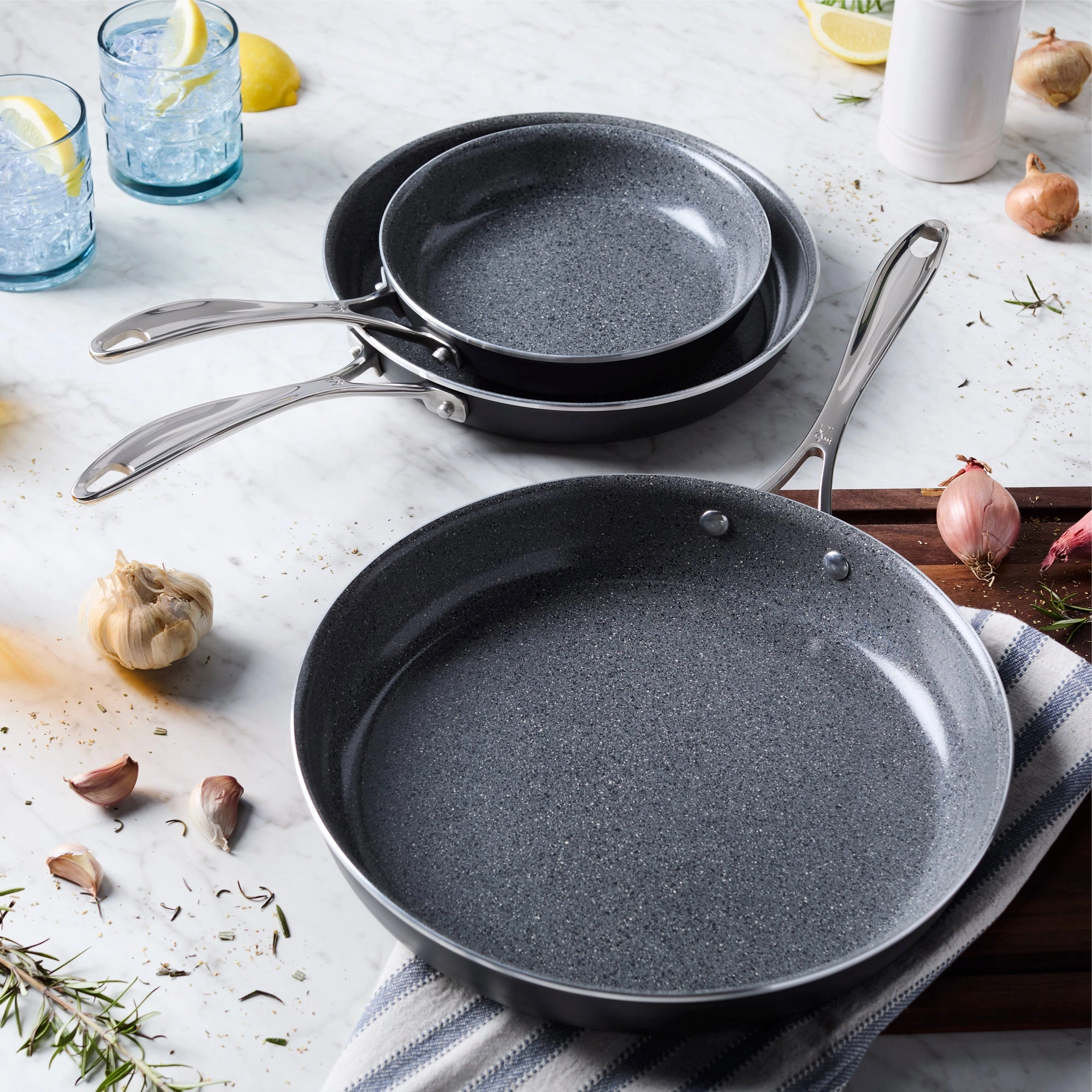 Henckels Capri Ceramic 3-pc Aluminum Ceramic Nonstick Fry Pan Set