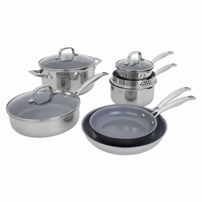 Henckels Clad H3 10-pc Stainless Steel  Ceramic Nonstick Cookware Set Cookware online kitchen sale