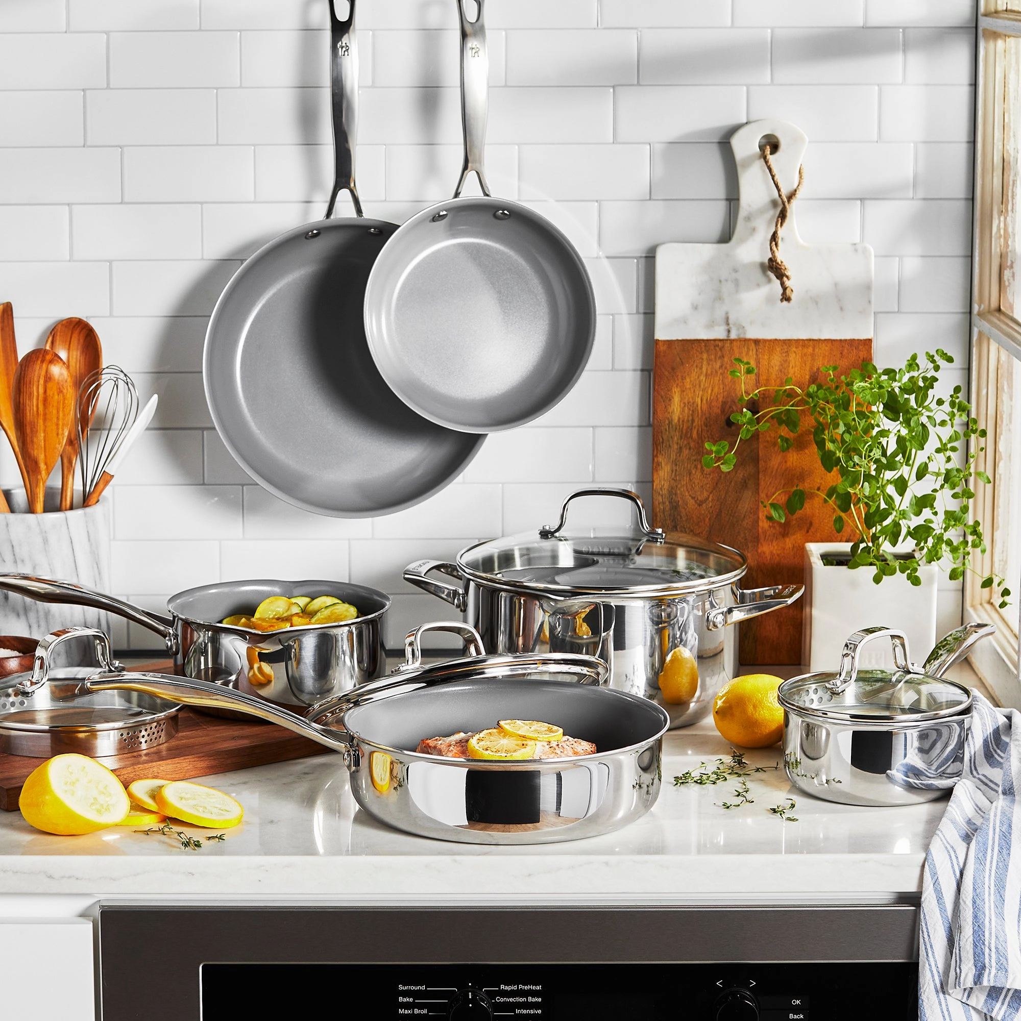 Henckels Clad H3 10-pc Stainless Steel  Ceramic Nonstick Cookware Set