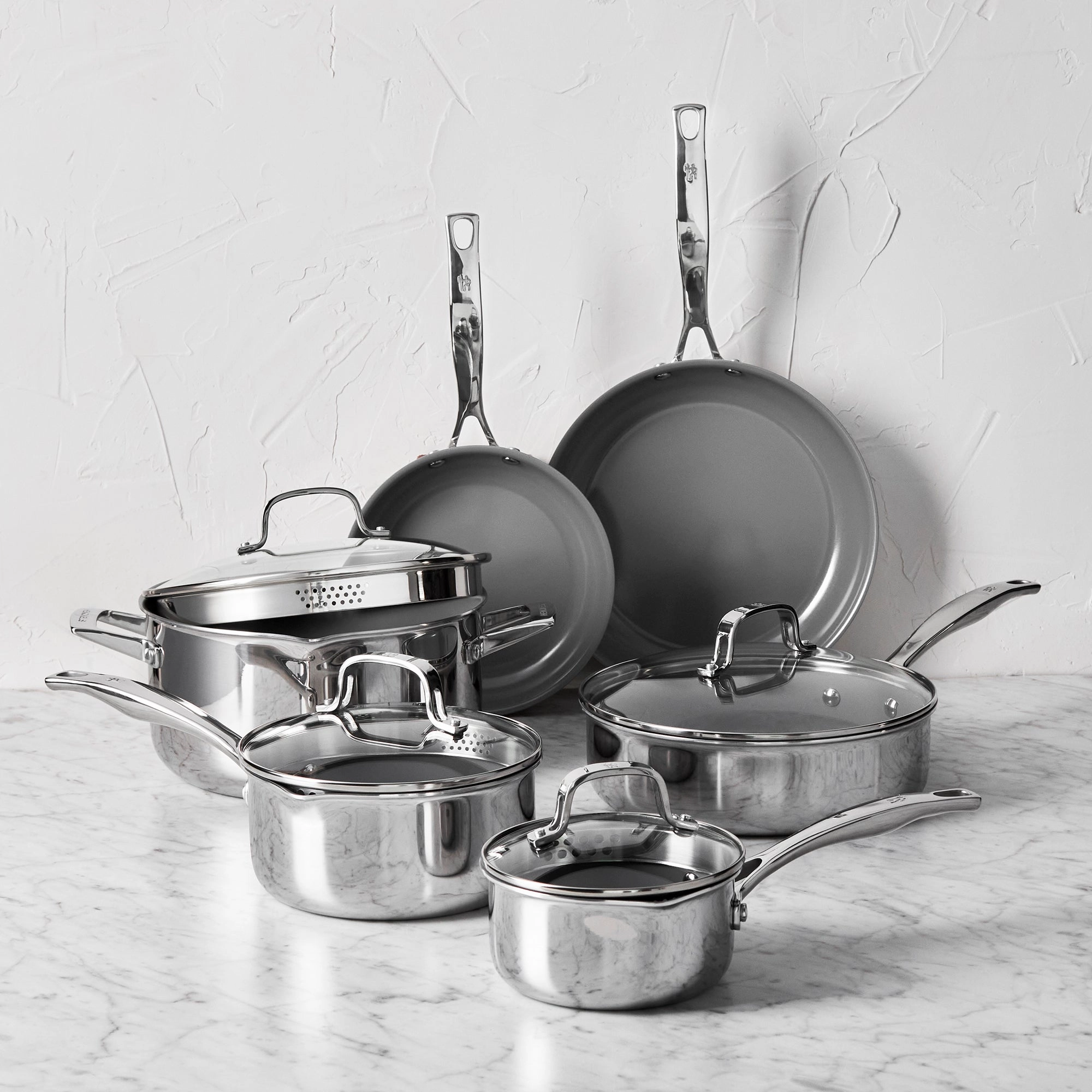 Henckels Clad H3 10-pc Stainless Steel  Ceramic Nonstick Cookware Set