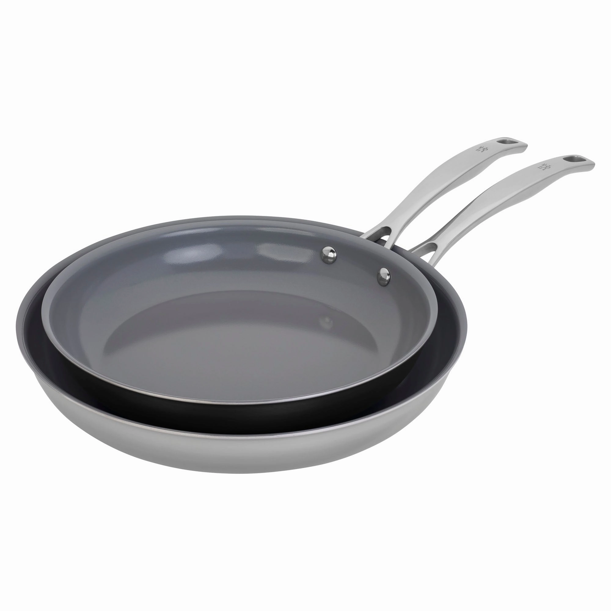 Henckels Clad H3 2-pc Stainless Steel Ceramic Nonstick 10-in & 12-in Fry Pan Set Cookware online kitchen sale
