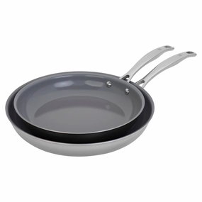 Henckels Clad H3 2-pc Stainless Steel Ceramic Nonstick 10-in & 12-in Fry Pan Set Cookware online kitchen sale