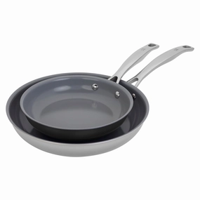 Henckels Clad H3 2-pc Stainless Steel Ceramic Nonstick 8-in & 10-in Fry Pan Set Cookware online kitchen sale