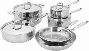HENCKELS Clad Impulse 10-pc 3-Ply Stainless Steel Pots and Pans Set, Dutch Oven with Lid, Stay-Cool Handles, Induction Stove Compatible Cookware online kitchen sale
