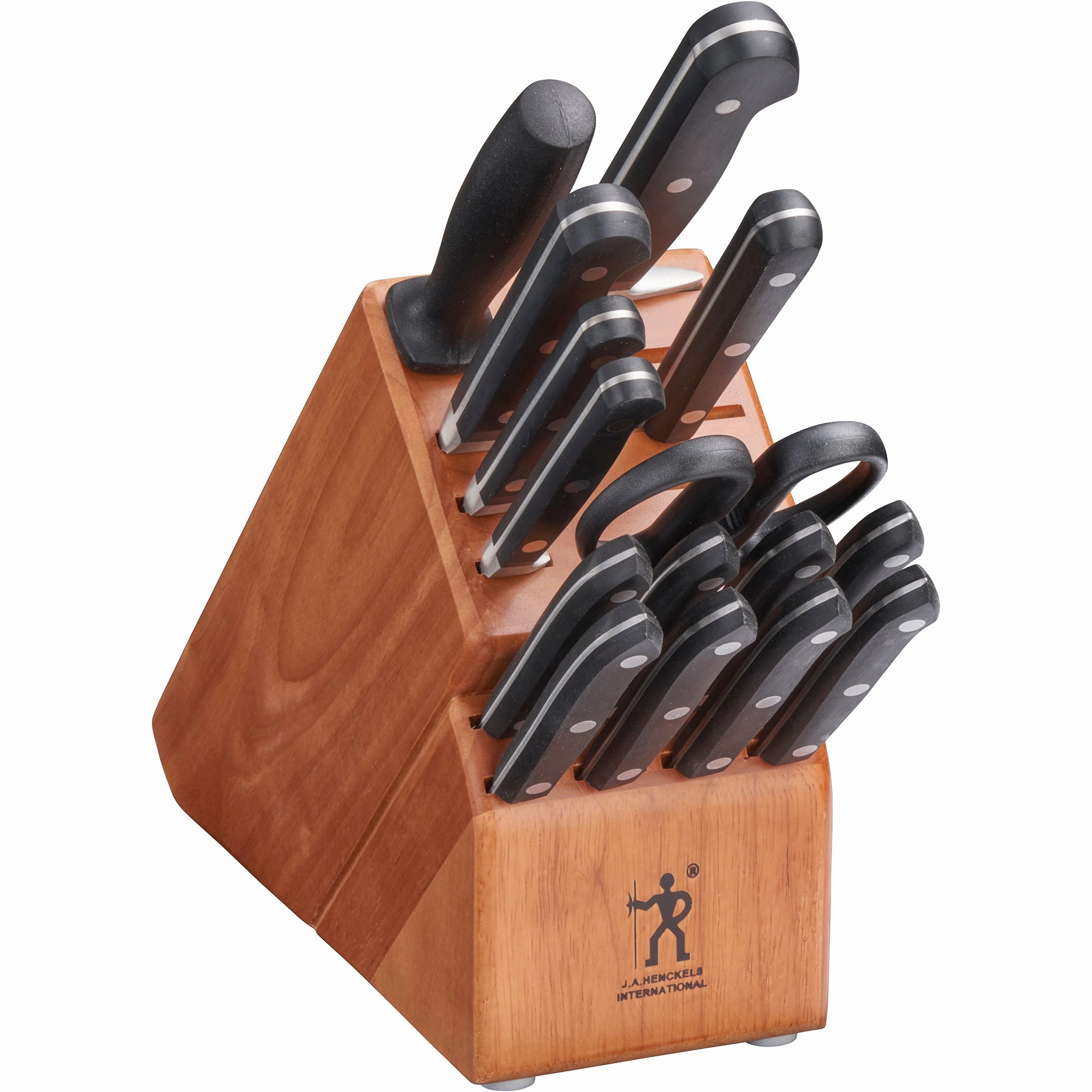 Henckels Classic 16-Piece Knife Block Set, Chefs Knife, Serrated Utility Knife, Bread Knife, Steak Knives, Black Cutlery knife sets deals
