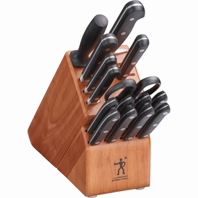 Henckels Classic 16-Piece Knife Block Set, Chefs Knife, Serrated Utility Knife, Bread Knife, Steak Knives, Black Cutlery knife sets deals