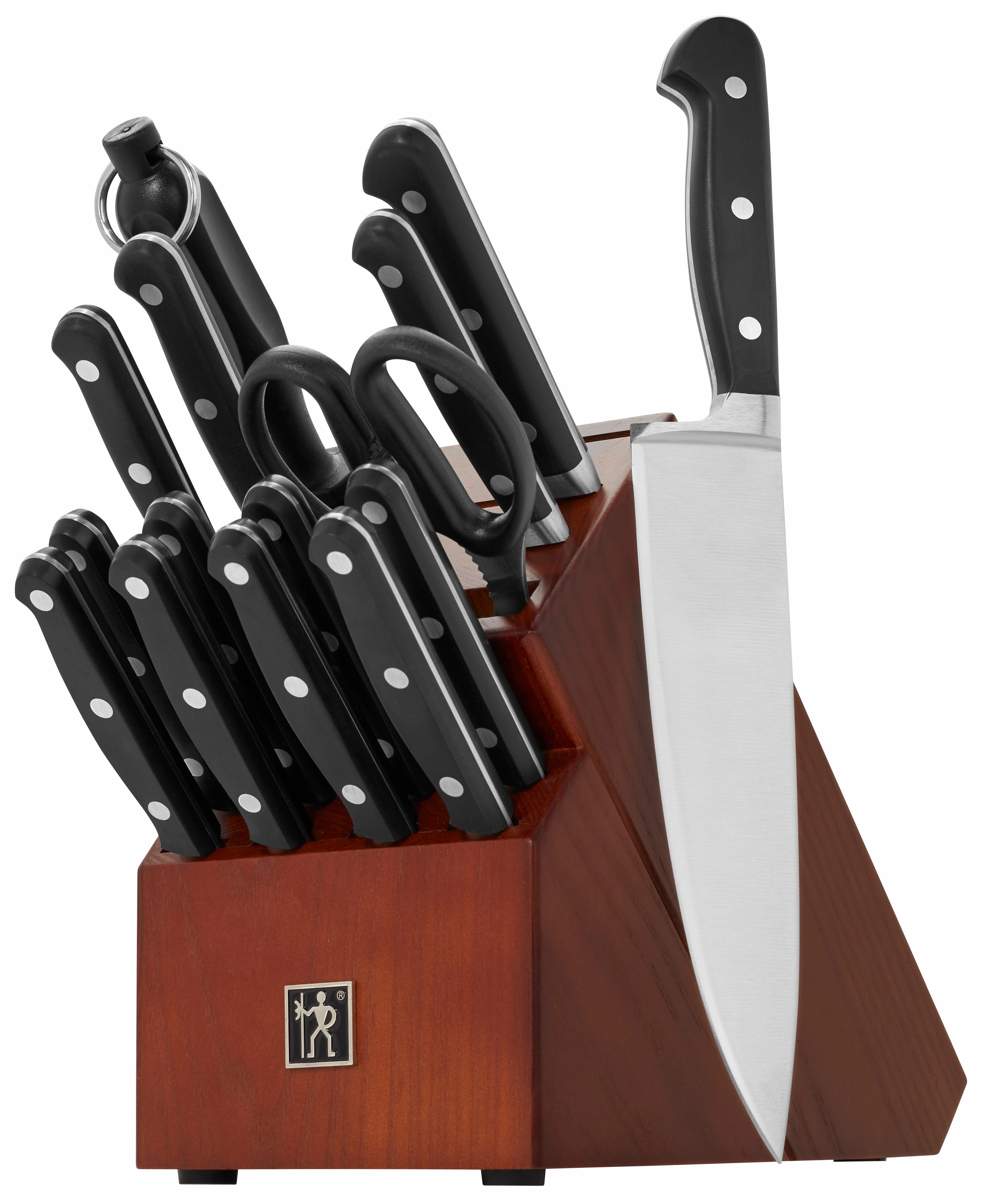 HENCKELS Classic Precision 16-Piece Kitchen Knife Set with Block, Chef Knife, Steak Knife Set
