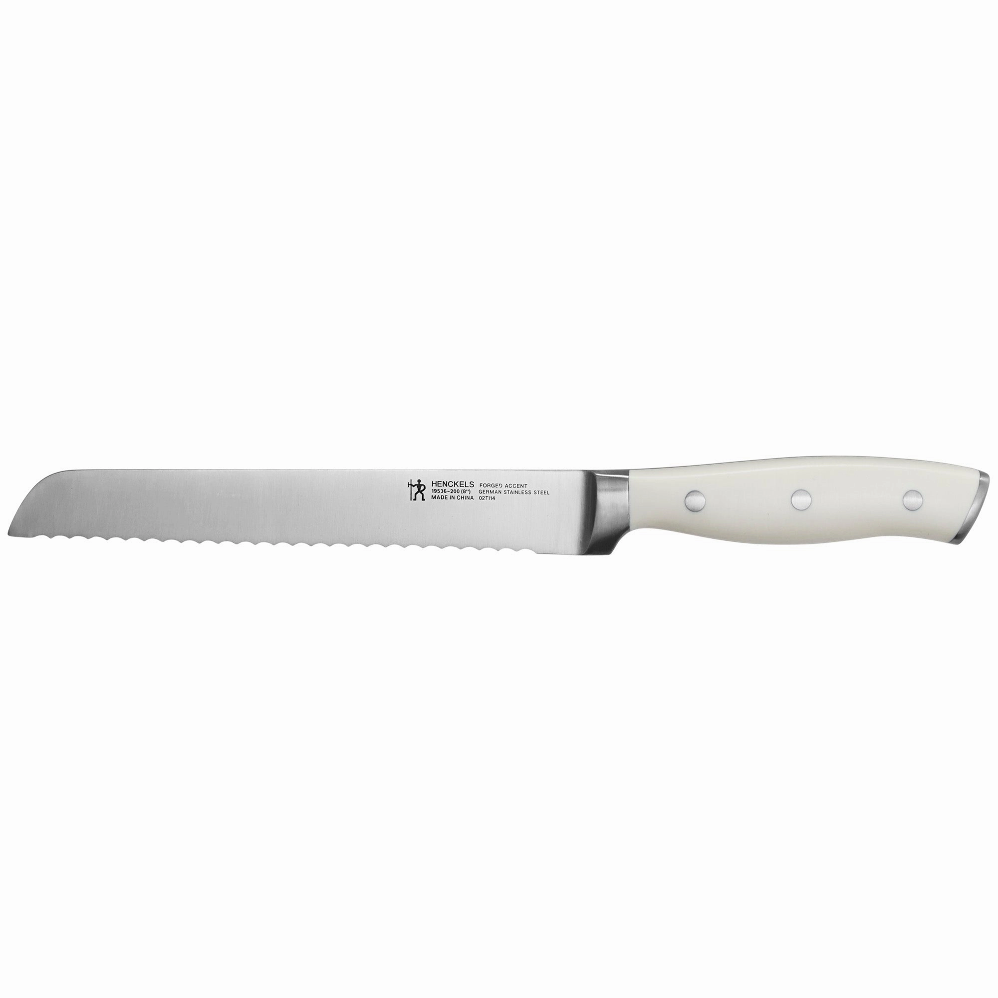 Henckels Forged Accent 8-inch Bread Knife - White Handle Cutlery outlet discounts