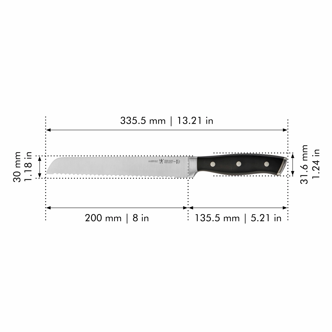 Henckels Forged Accent 8-inch Bread Knife - White Handle