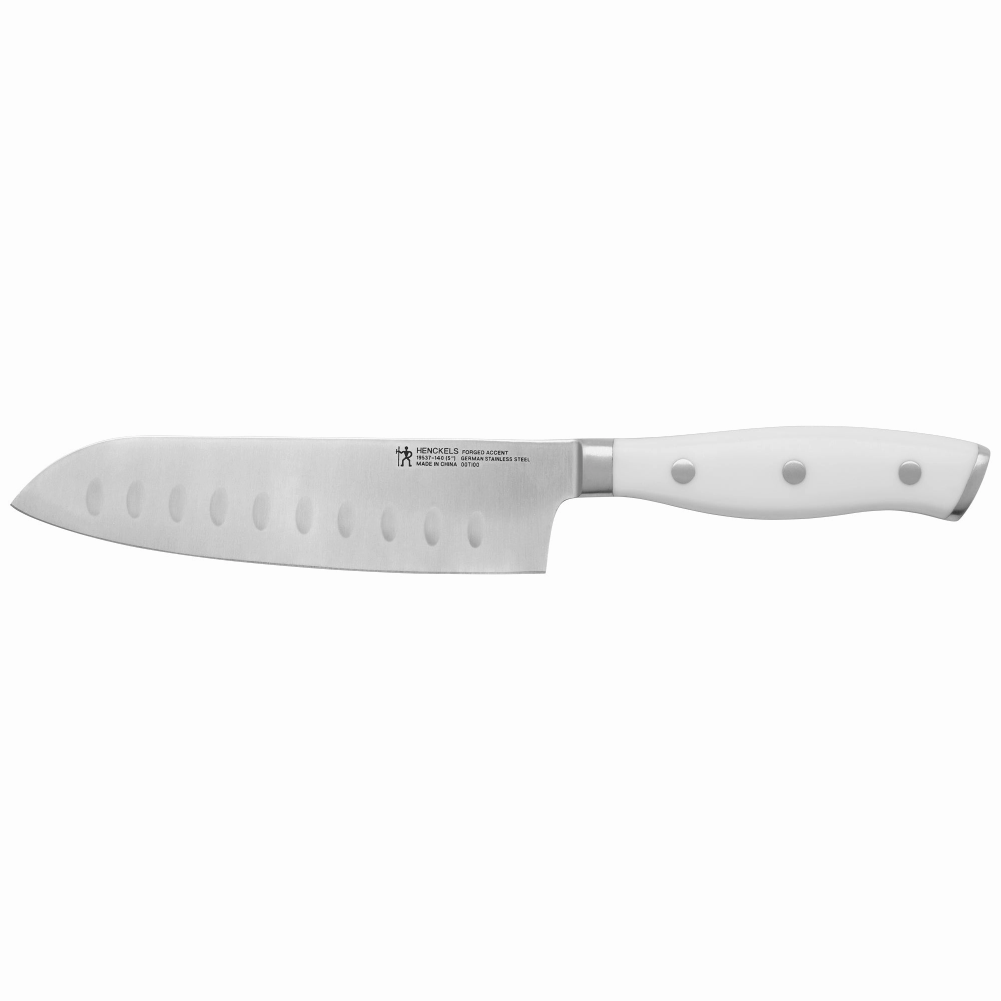 Henckels Forged Accent Hollow Edge Santoku Knife - White Handle