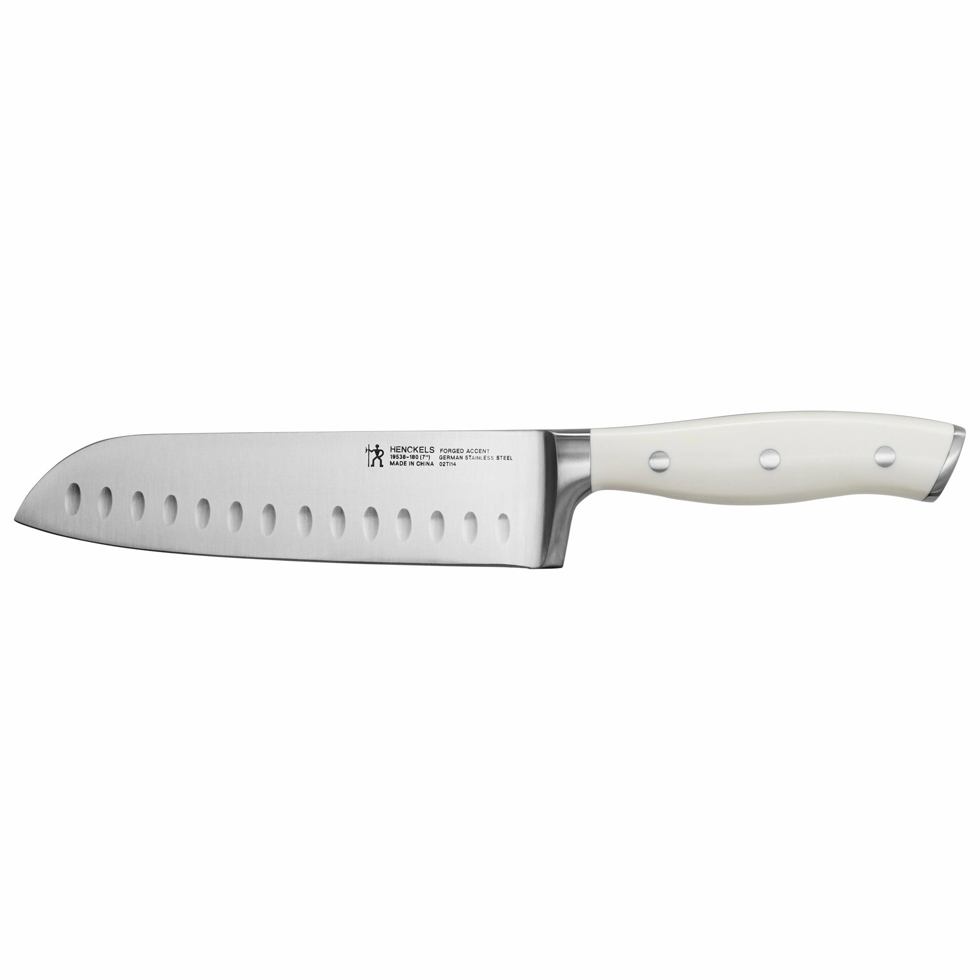 Henckels Forged Accent Hollow Edge Santoku Knife - White Handle Cutlery outlet discounts