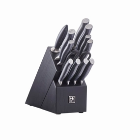 Henckels Graphite 13-pc Knife Set with Block, Kitchen Knife Sharpener, Chef Knife, Steak Knife, Black, Stainless Steel Cutlery outlet discounts