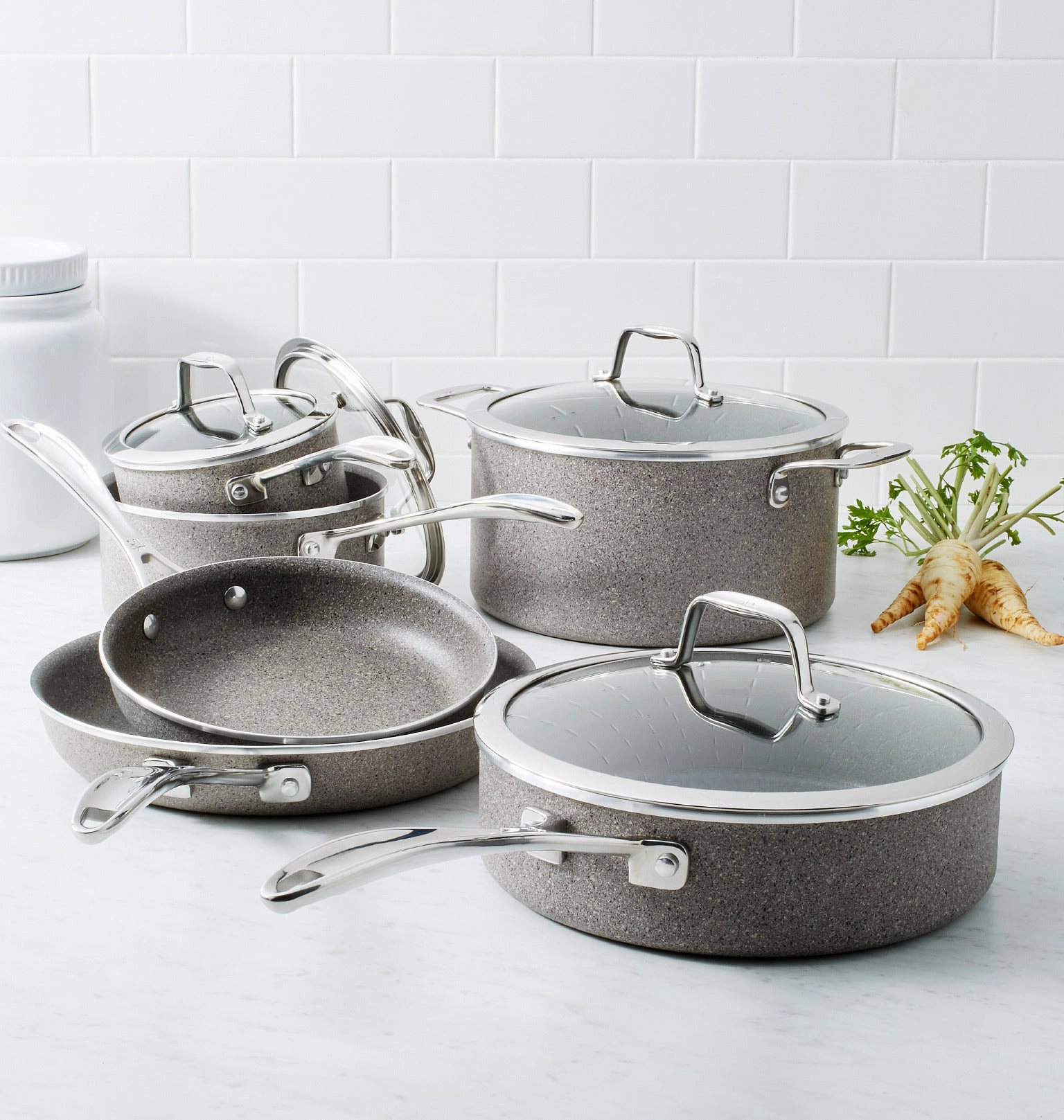 Henckels International Capri Series 10 Piece Non-Stick Cookware Set Made with Granitium Non-Stick Coating