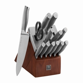 Henckels Modernist 14-pc Self-Sharpening Knife Set with Block, Chef Knife, Paring Knife, Bread Knife, Steak Knife, Dark Brown, Stainless Steel Cutlery outlet discounts
