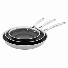 HENCKELS Paradigm 3-pc Fry Pan Set with Bonus Turner & Serving Spoon Cookware online kitchen sale