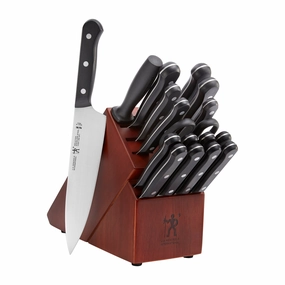 HENCKELS Razor-Sharp Solution 18-pc Knife Set with Block, Chef Knife, Steak Knife, Utility Knife, Dark Brown, Stainless Steel, German Engineered Informed by 100  Years of Mastery Cutlery outlet discounts
