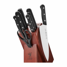 Henckels Solution 10-pc Knife Set with Block, Chef Knife, Paring Knife, Utility Knife, Bread Knife, Black, Stainless Steel Cutlery outlet discounts