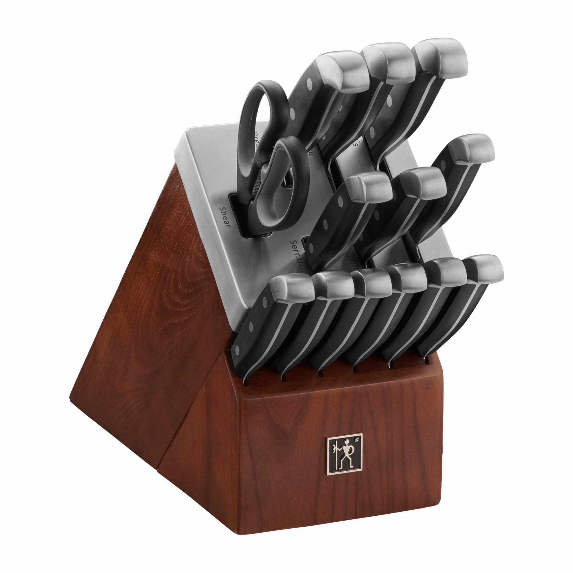HENCKELS Statement Self-Sharpening Knife Set with Block, Chef Knife, Paring Knife, Bread Knife, Steak Knife, 14-piece
