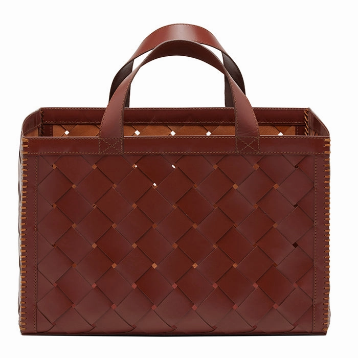 Heriot Full-Grain Leather Magazine Holder (Chocolate) Decorative Baskets clearance deals