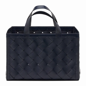 Heriot Full-Grain Leather Magazine Holder (Dark Navy) Home Decor Office Organization Convenient shopping