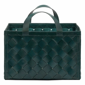 Heriot Full-Grain Leather Magazine Holder (Teal) Home Decor Office Organization Convenient shopping