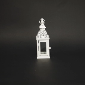 HHD10247 - S White Paisley Lantern Metal Home Decor collection