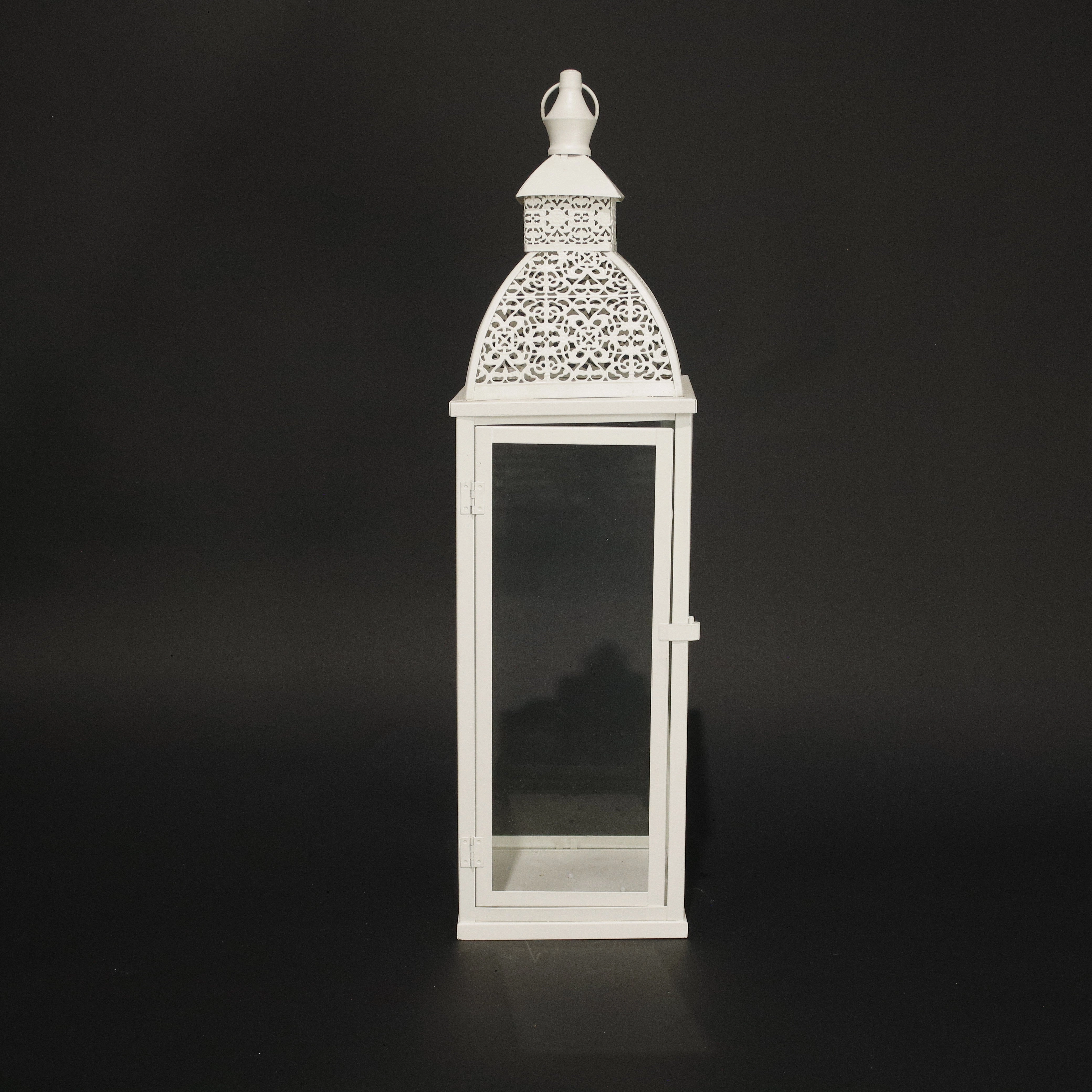 HHD10249 - L White Paisley Lantern Metal Home Decor collection