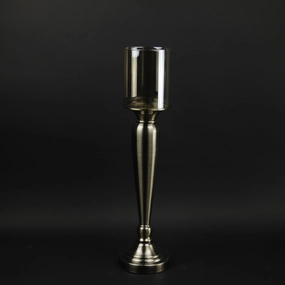 HHD10391 - M Pewter Pillar Candle Holder Metal Home Decor collection