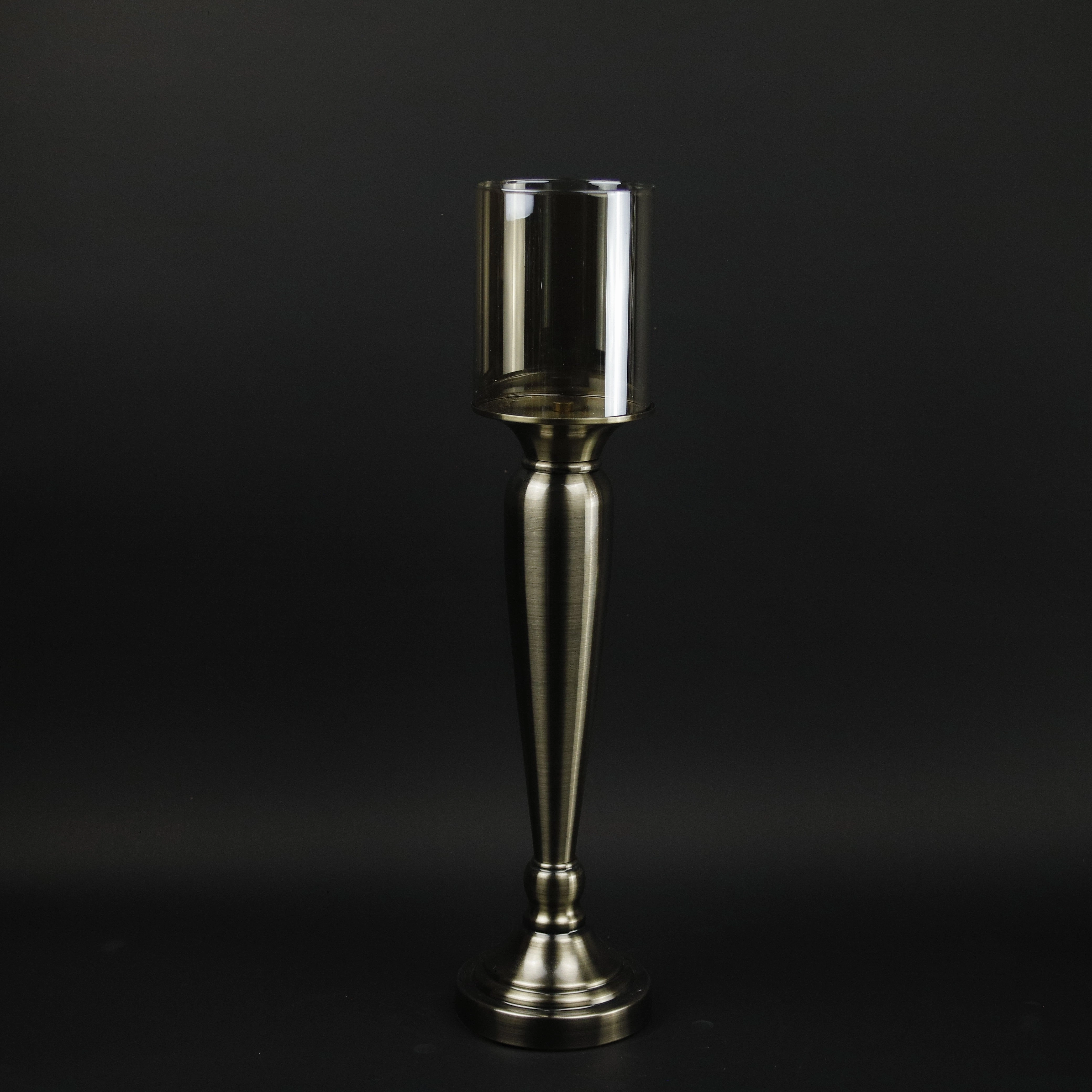 HHD10391 - M Pewter Pillar Candle Holder Metal Home Decor collection