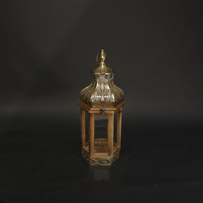 HHD11114 - S Brushed Gold Hexagon Lantern Metal Home Decor collection