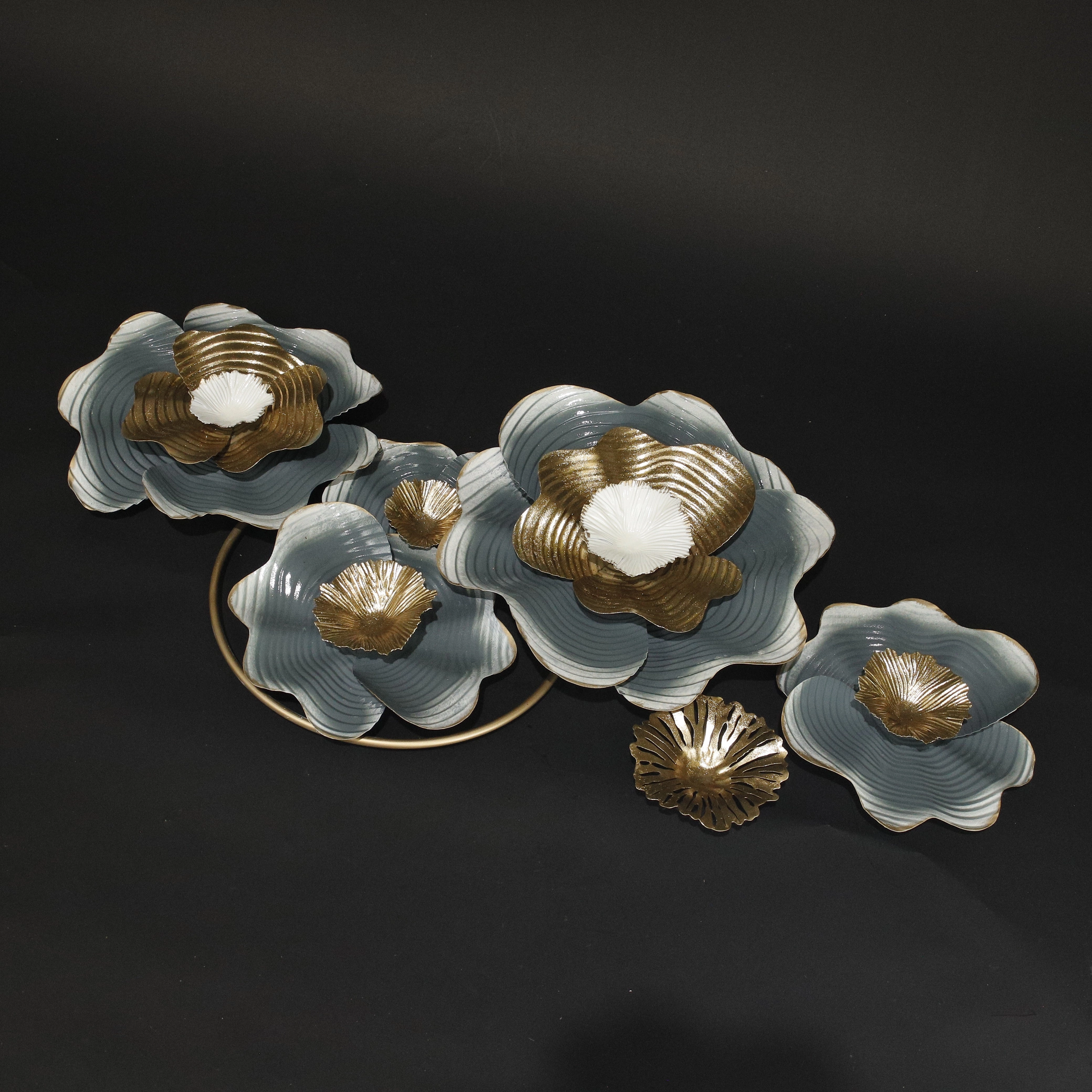 HHD11128 - S Blue/Gold Wall Art Metal Home Decor collection
