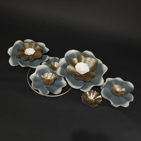 HHD11128 - S Blue/Gold Wall Art Metal Home Decor collection