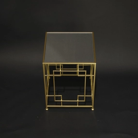 HHD11133 - S Gold Rectangular Side Table Metal Home Decor collection