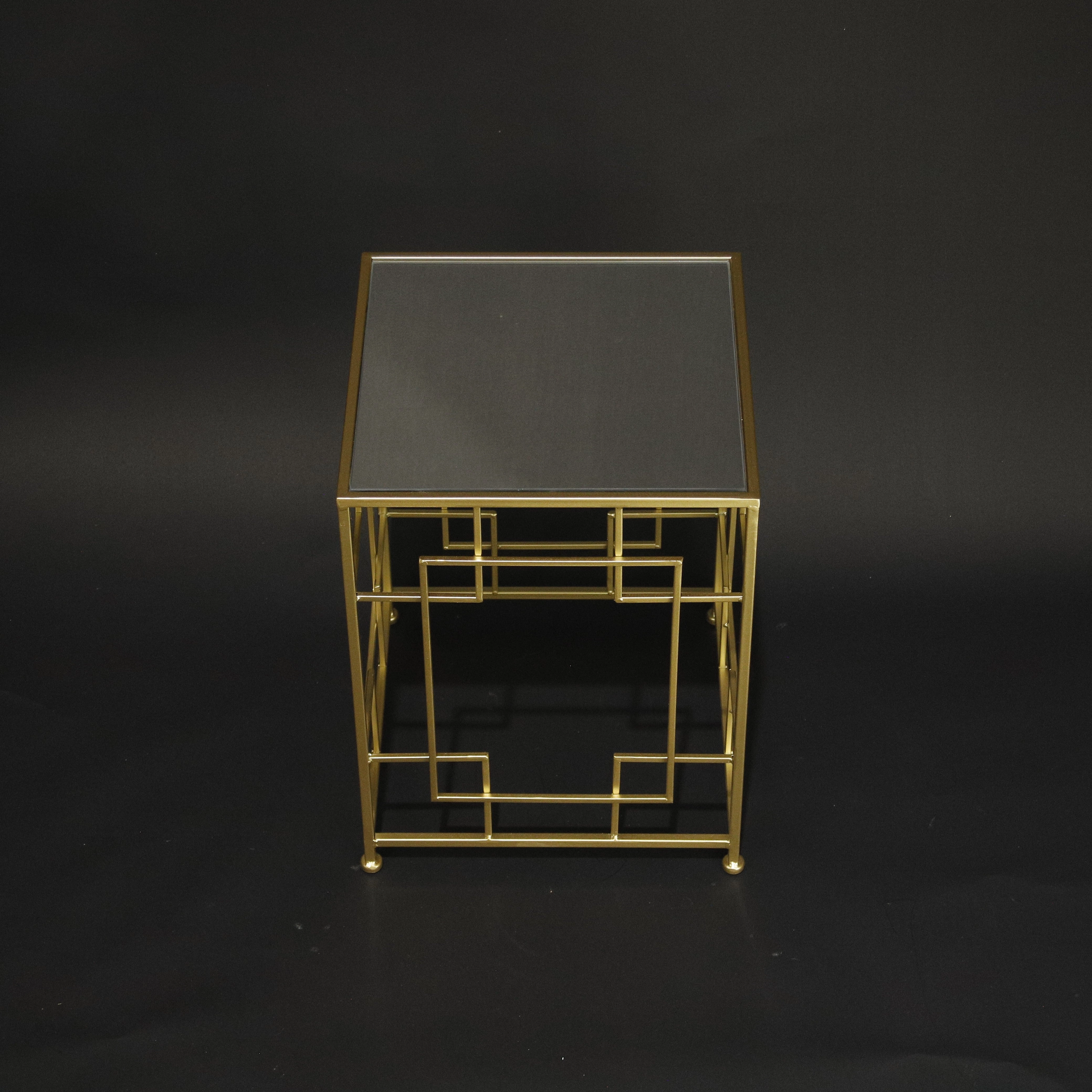 HHD11133 - S Gold Rectangular Side Table Metal Home Decor collection