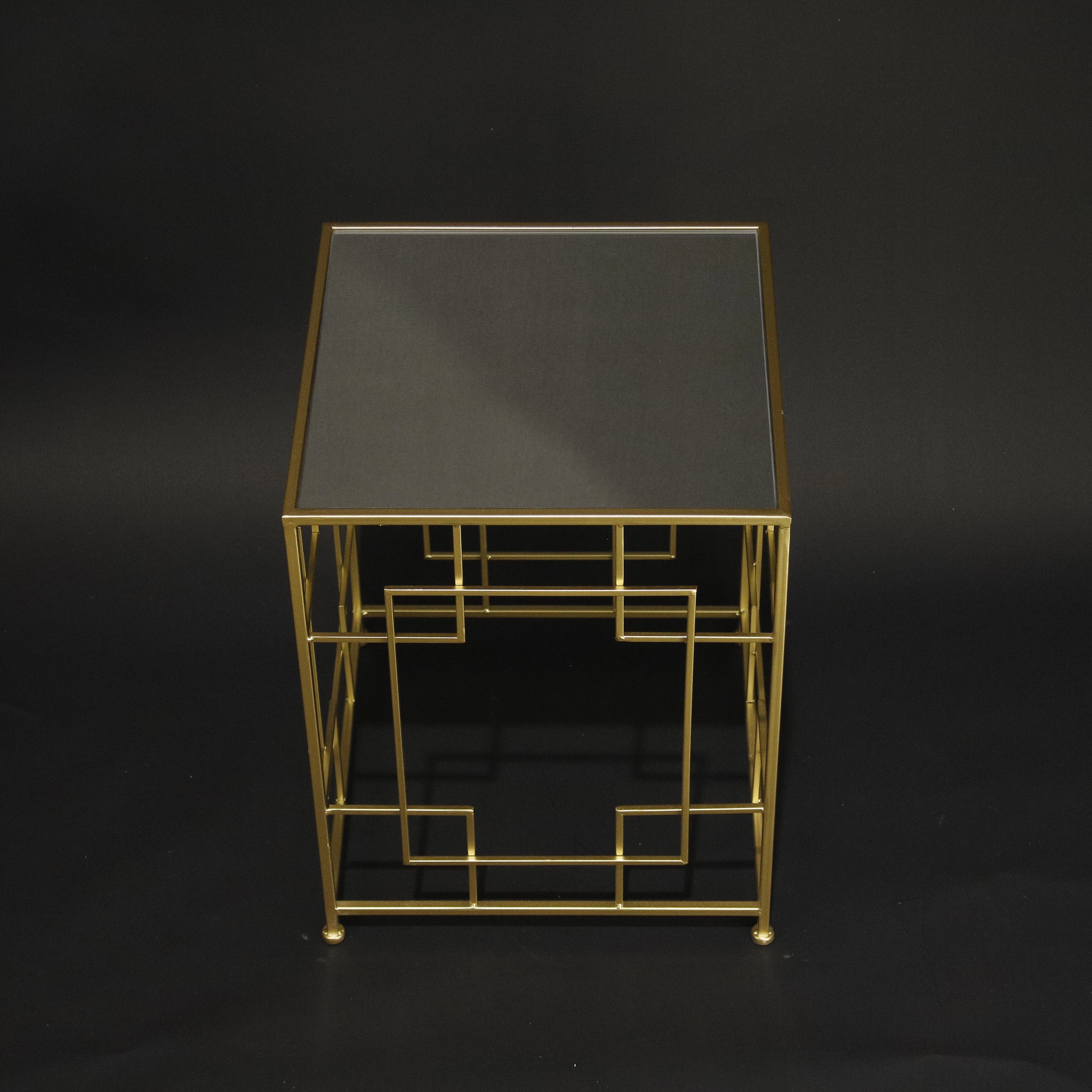 HHD11134 - M Gold Rectangular Side Table Metal Home Decor collection