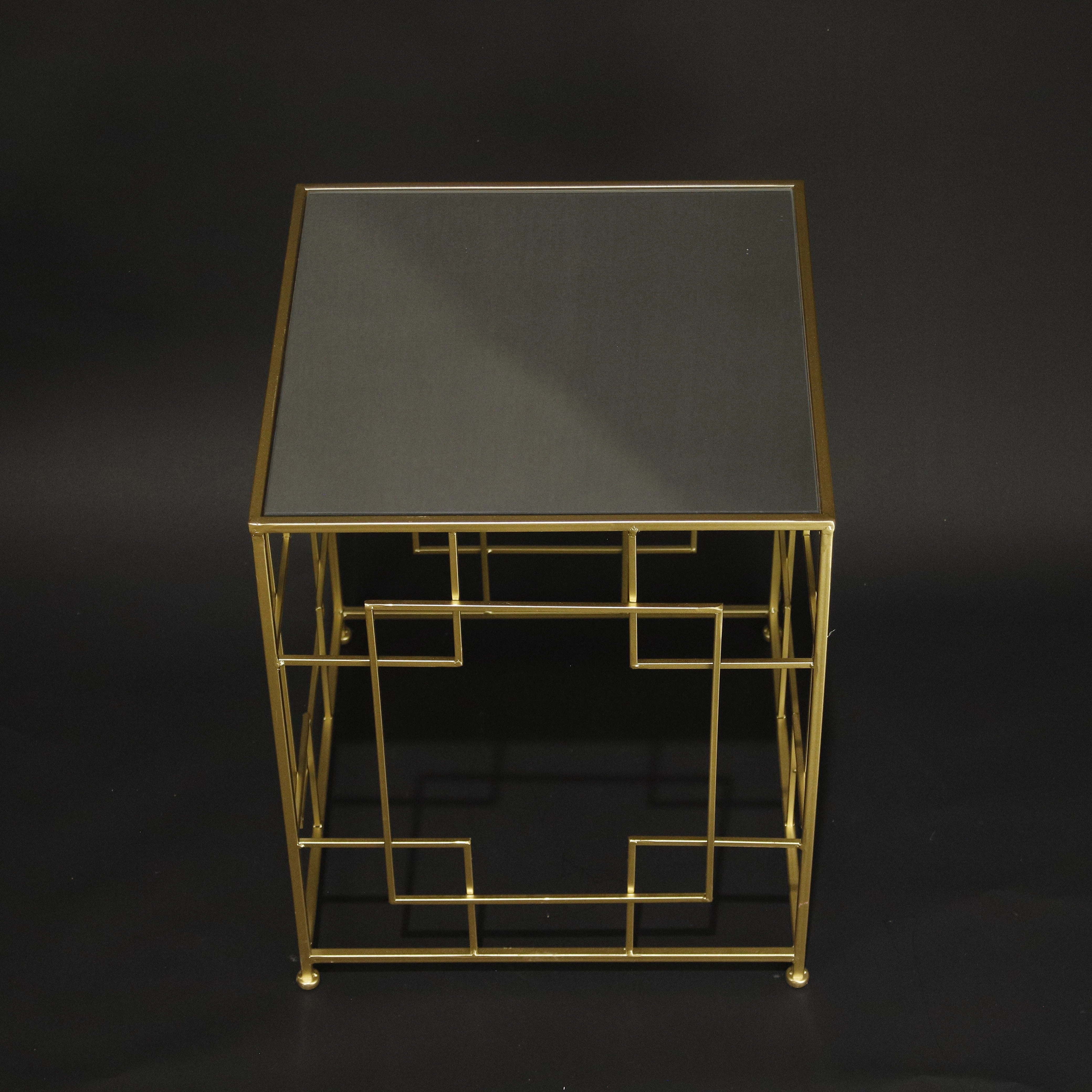HHD11135 - L Gold Rectangular Side Table Metal Home Decor collection