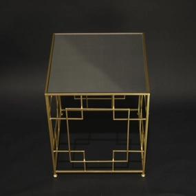 HHD11135 - L Gold Rectangular Side Table Metal Home Decor collection