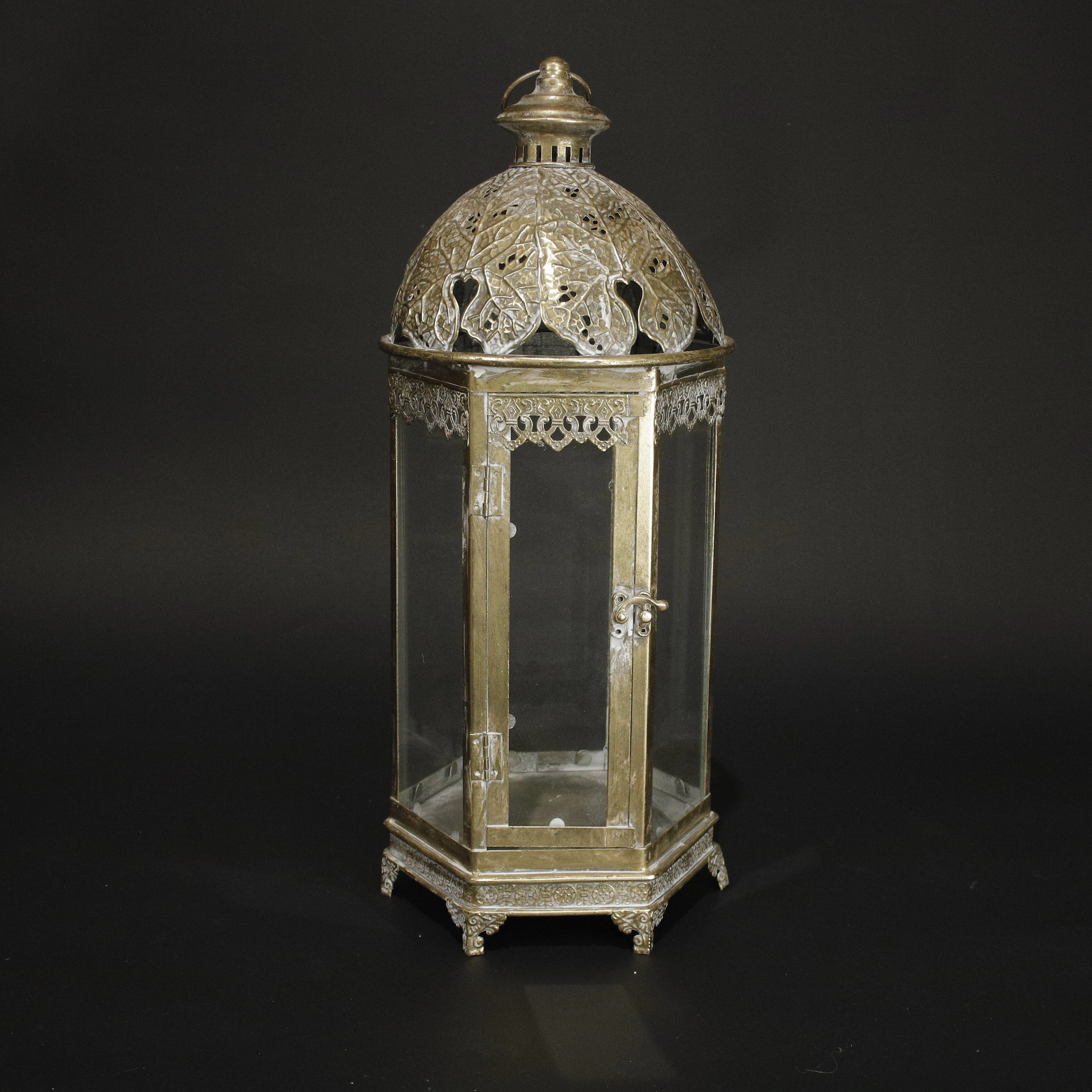 HHD11140 - Gold Antique Hexagon Lantern Metal Home Decor collection