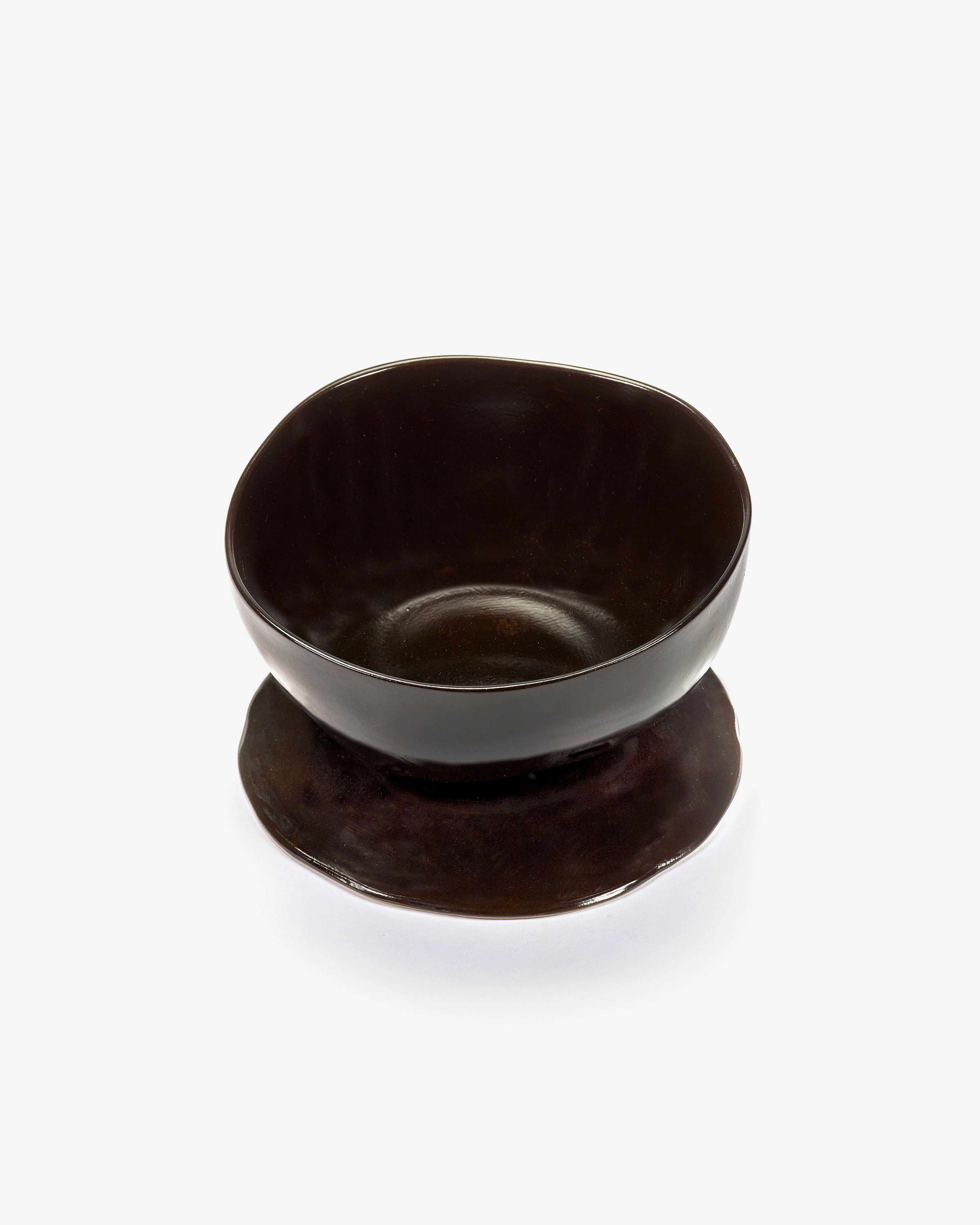 High bowl on foot L ebony La Mre