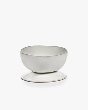 High bowl on foot L off-white La Mre Dinnerware tableware outlet