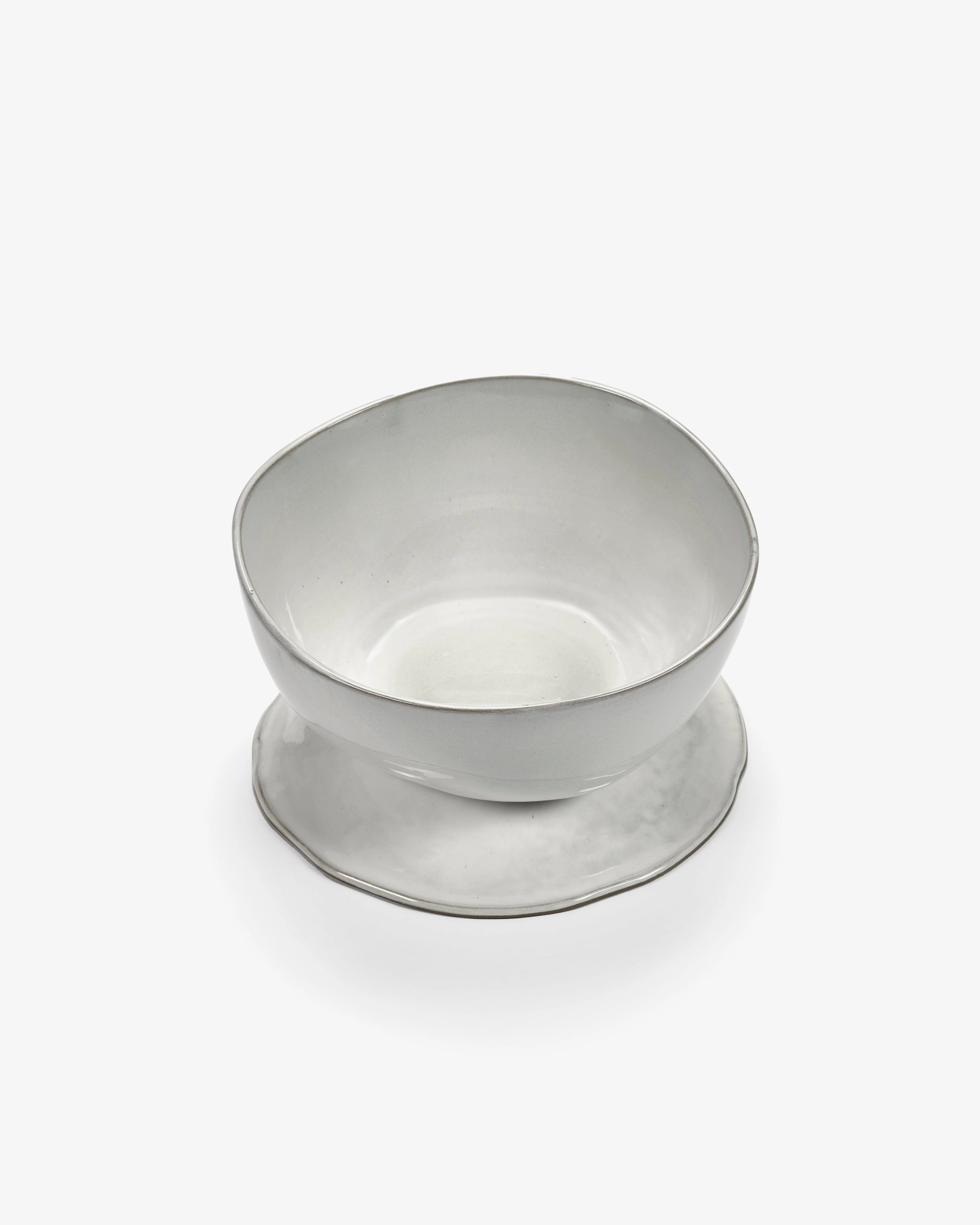 High bowl on foot L off-white La Mre