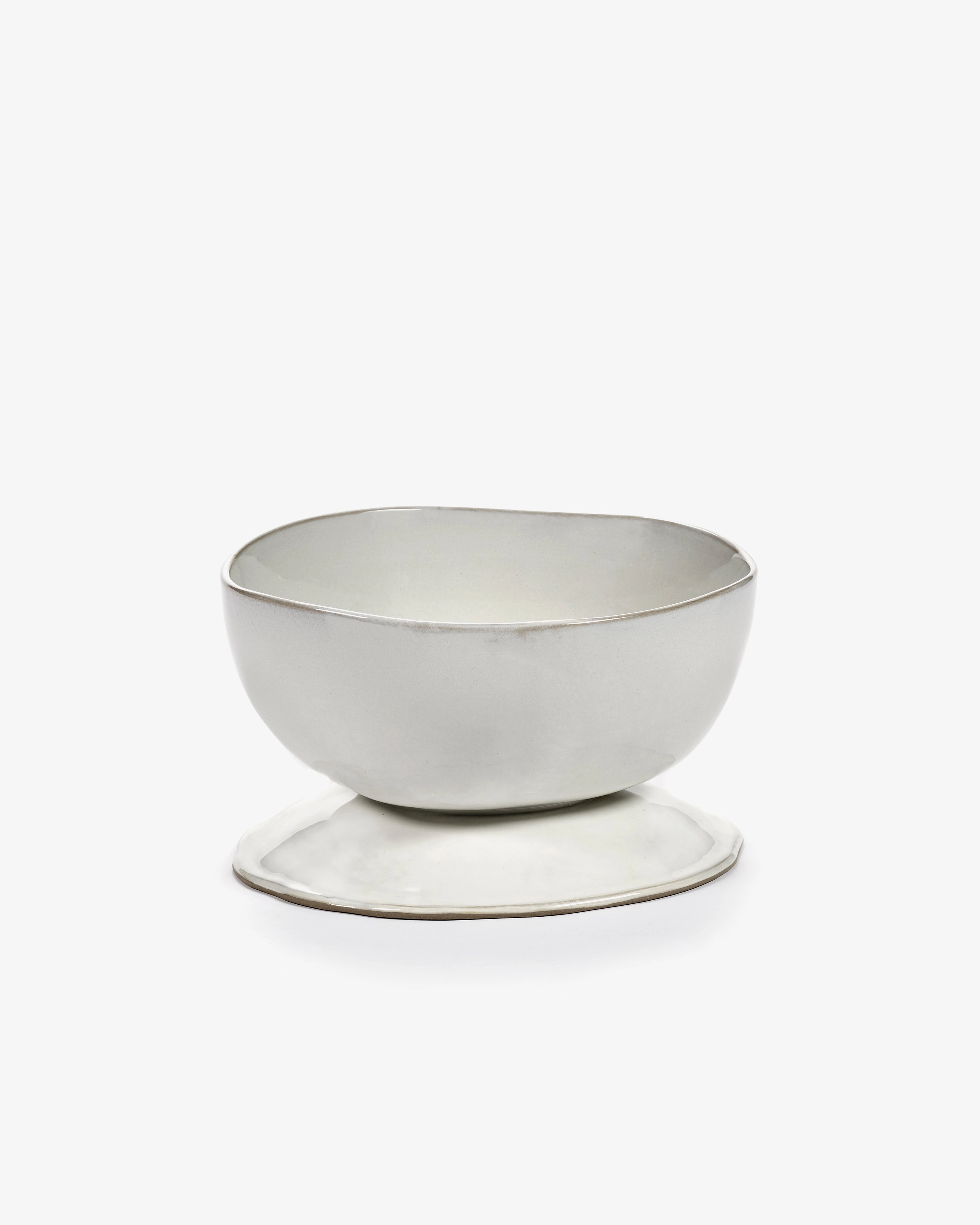 High bowl on foot L off-white La Mre Dinnerware tableware outlet