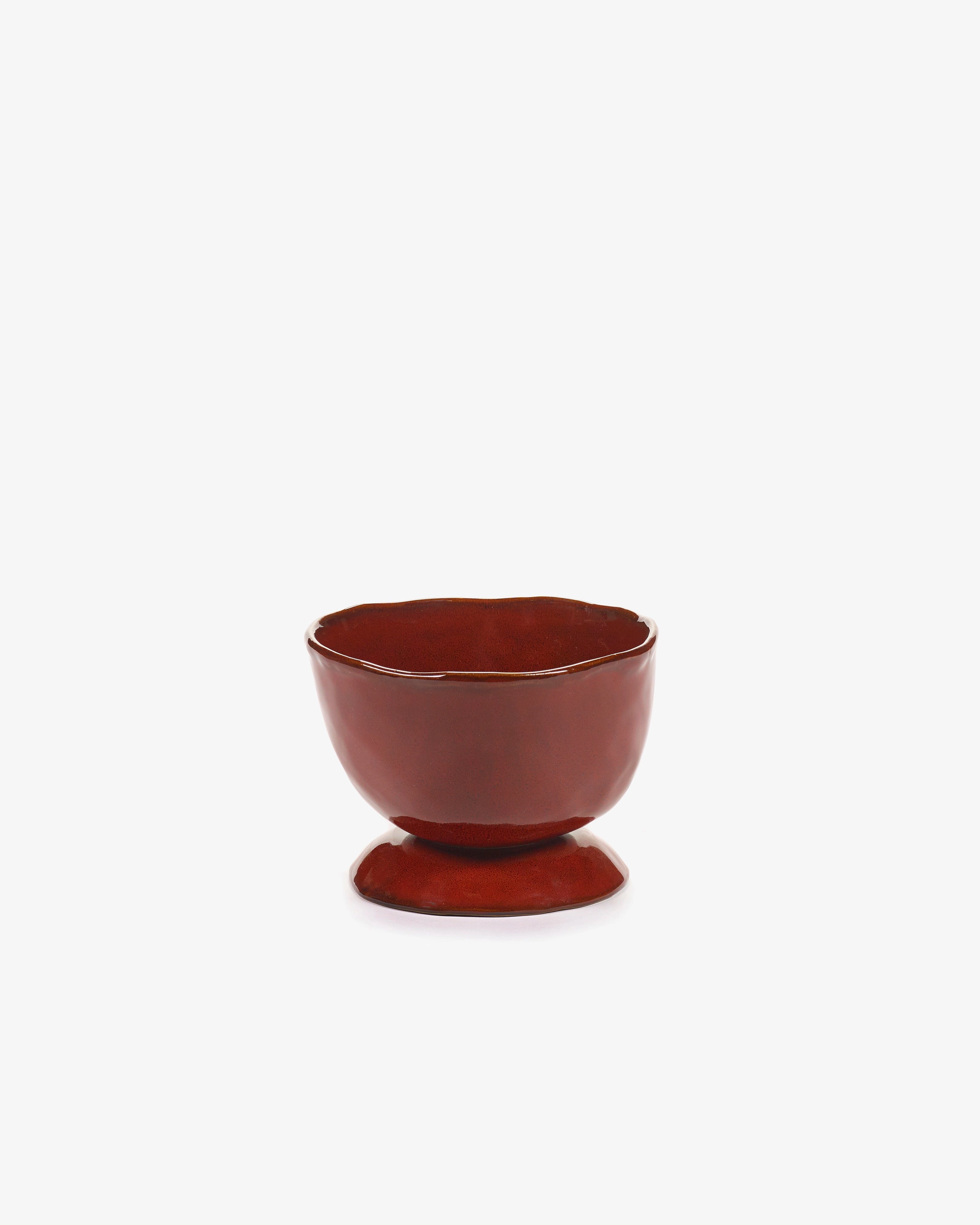 High breakfastbowl on foot venetian red La Mre Dinnerware tableware outlet