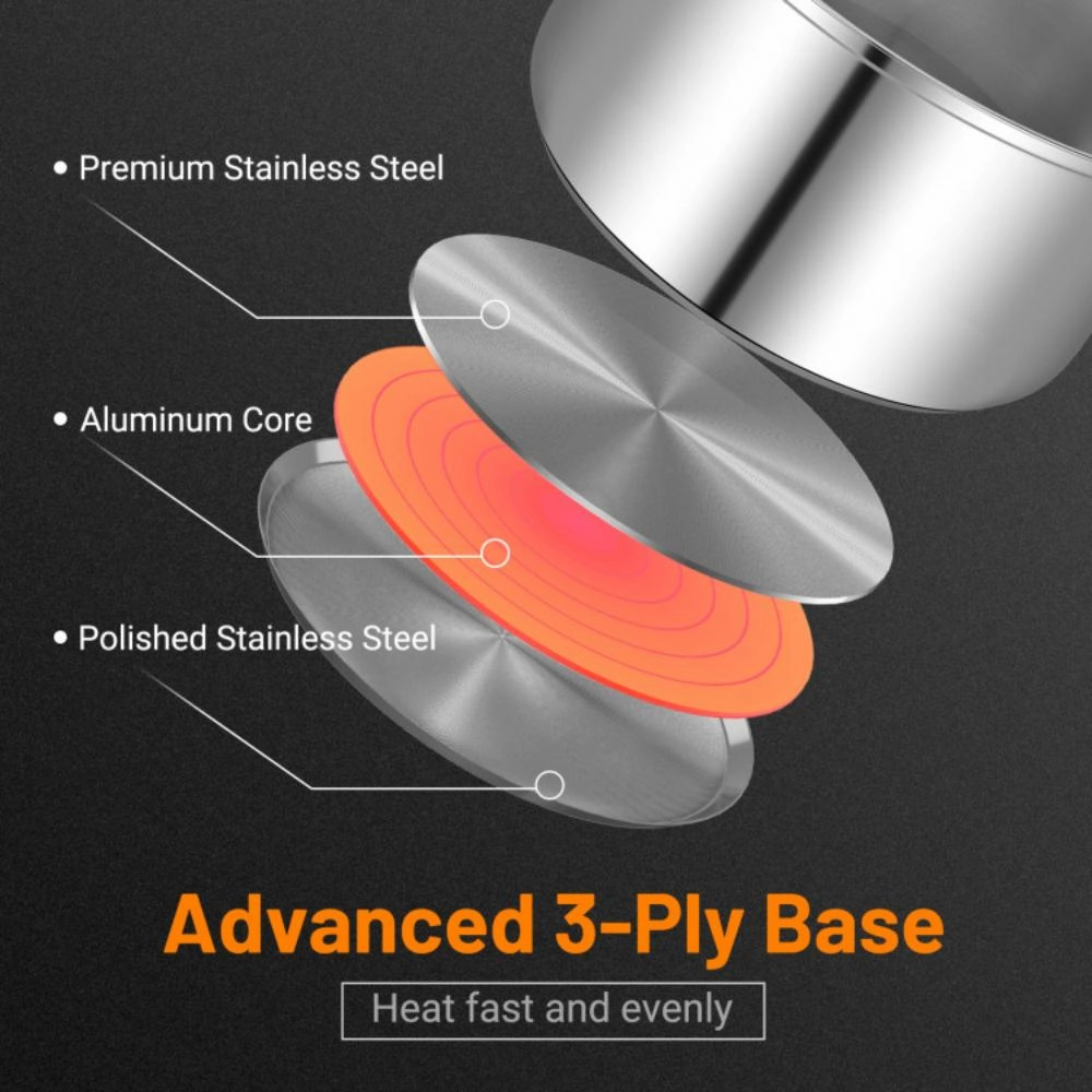 Hivvago 12 Piece Pots and Pans Set with Tempered Glass Lids and Handles