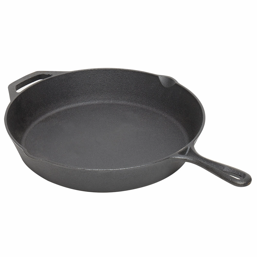 Home Basics 12-inch Pre-Seasoned Cast Iron Skillet with Pour Spouts Cookware holiday sale