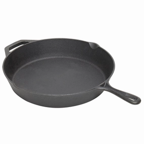 Home Basics 12-inch Pre-Seasoned Cast Iron Skillet with Pour Spouts Cookware holiday sale