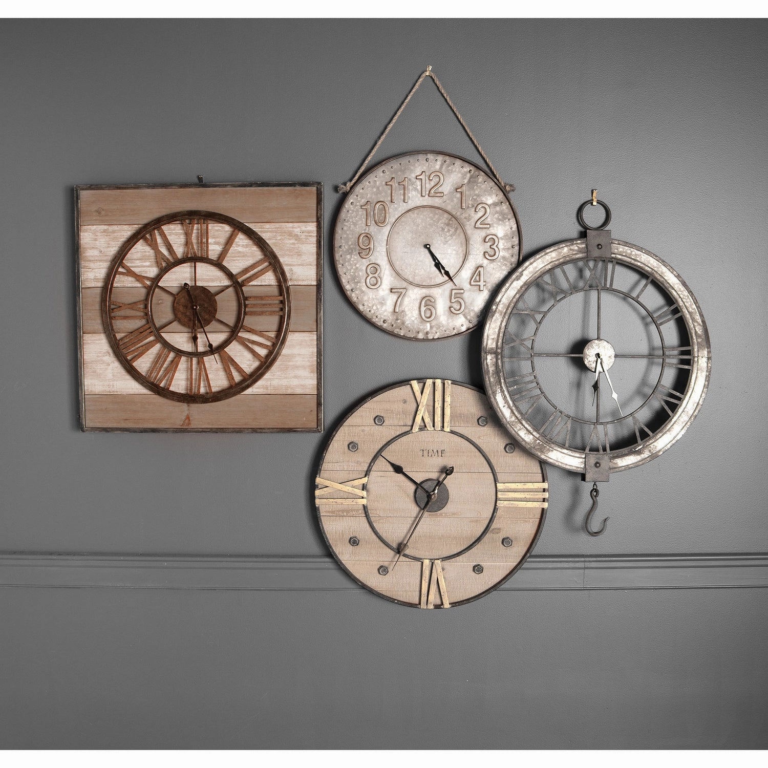 Homefront Wall Clock Brown Clocks decor discount