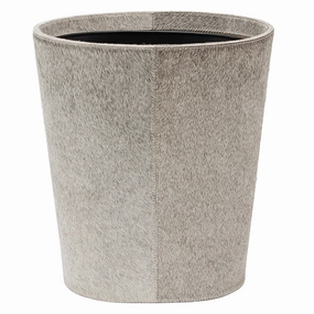 Hyde Hair-On-Hide Wastebasket Oval (Gray) Home Decor Office Organization Convenient shopping