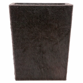 Hyde Hair-On-Hide Wastebasket Rectangle (Brown) Home Decor Office Organization Convenient shopping